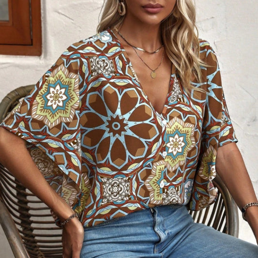 FlowEase Batwing Blouse